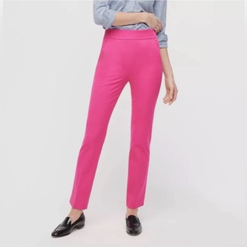 NWT J. Crew Remi Pant Bi-Stretch Cotton Straight leg Pink Business Casual sz 4
